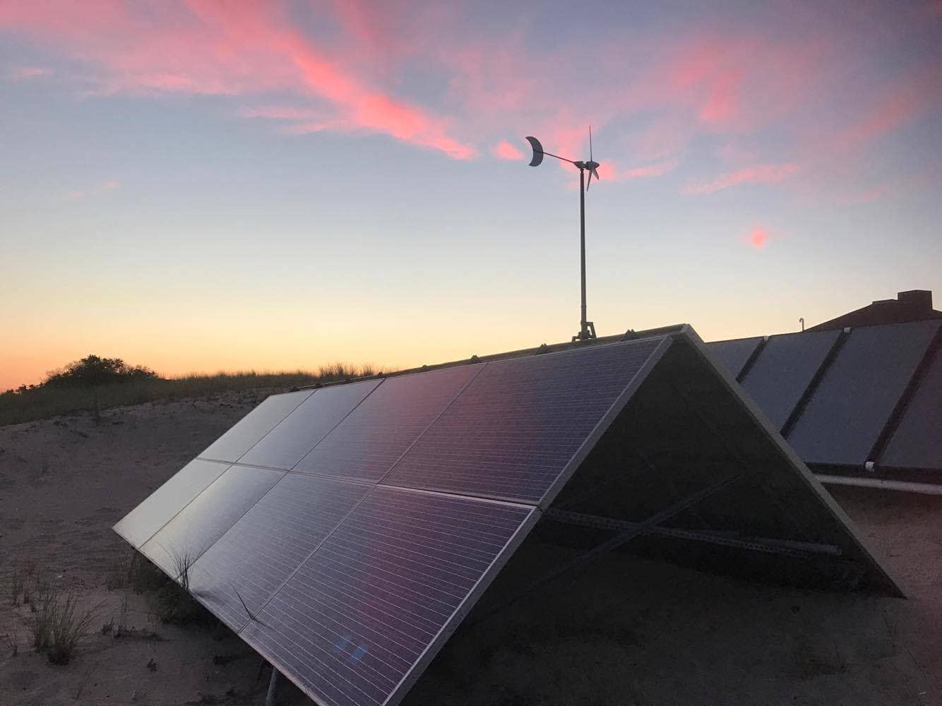 Race Point off-grid solar at dusk, Provincetown