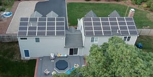 Drone solar photo of residential system